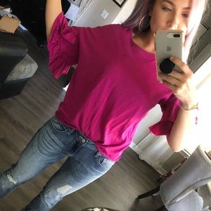 Ruffle sleeve top